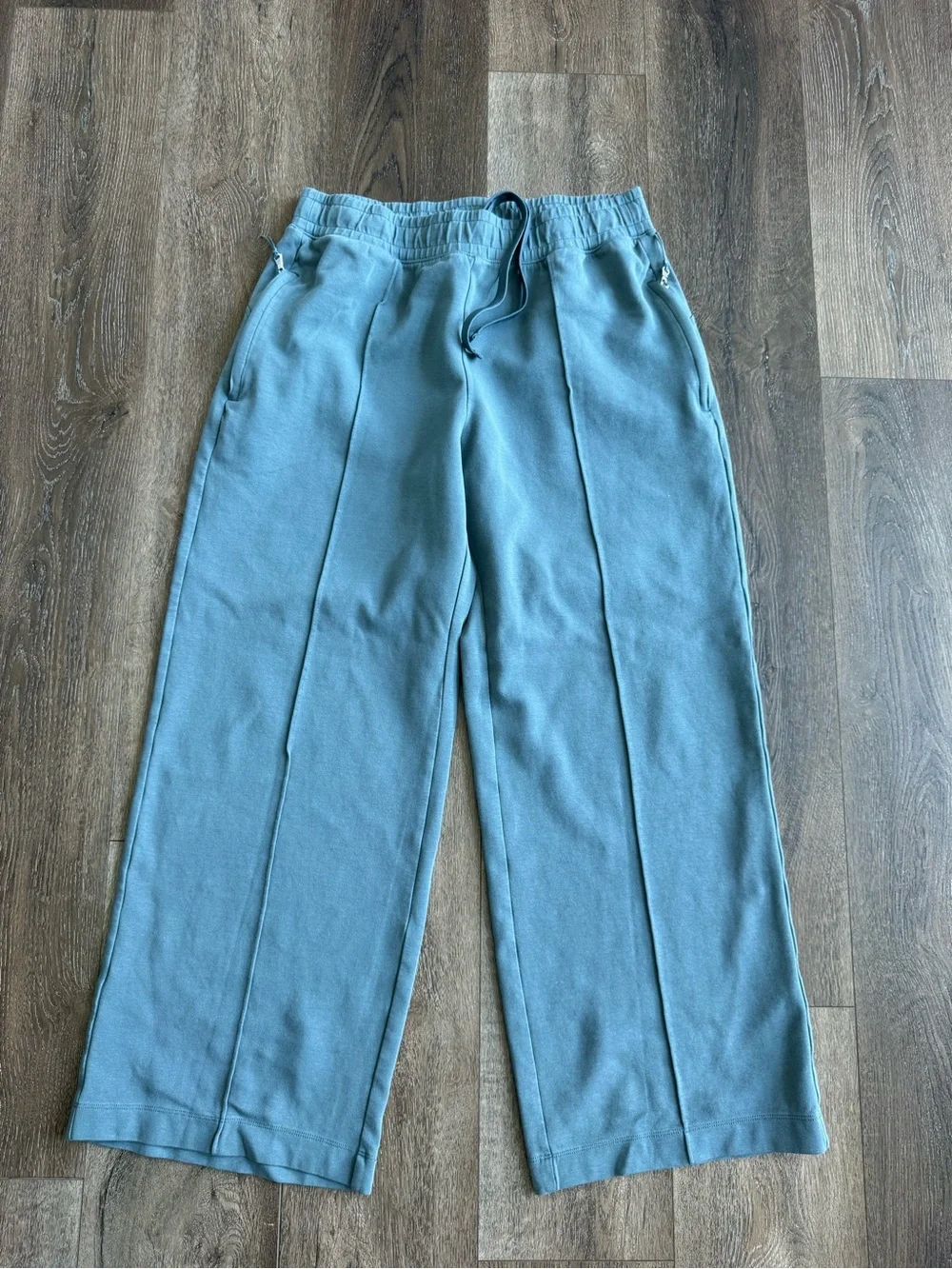 Old Navy Wide Leg Drawstring Sweatpants in Dusty Teal Size Large